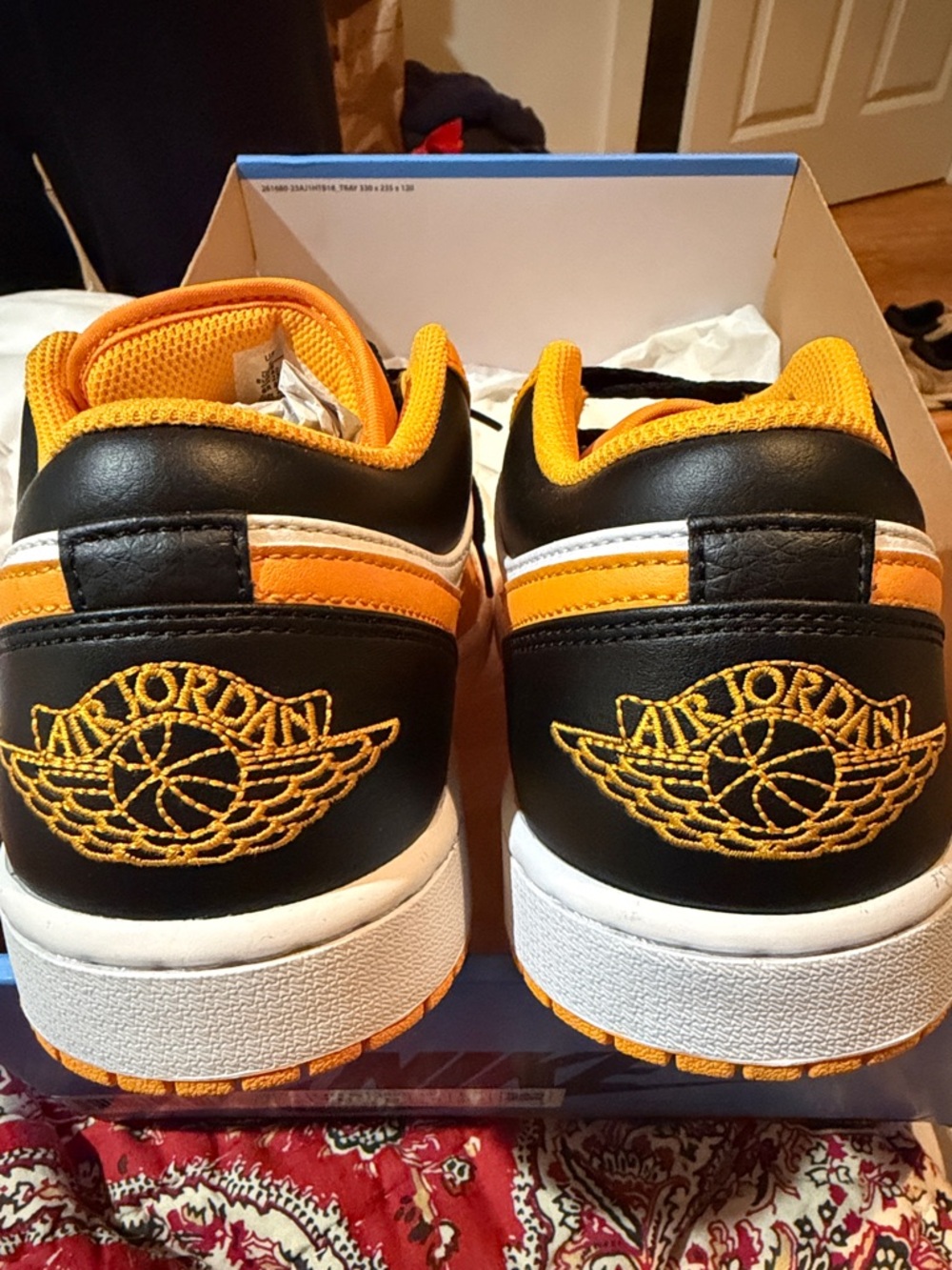Jordan Low Top Sneakers in Orange, White and Black - Picture 3 of 5
